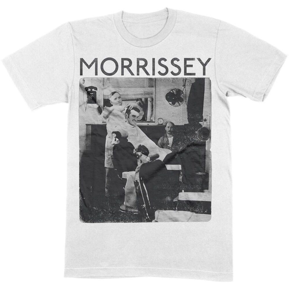Morrissey Unisex Adult Barber Shop Cotton T-Shirt / White